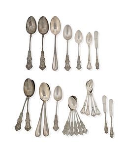 A group of sterling silver flatware