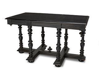 A French Henry II-style ebonized refectory table