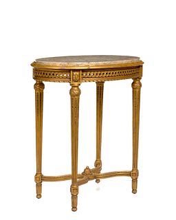 A French Louis XV-style carved giltwood lamp table