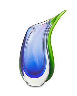 A Murano-style free-form glass vase