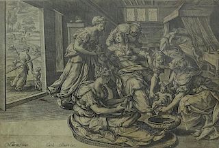 Carolus (Carel) Collaert, Flemish 16/17th Century Copper Engraving