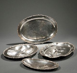 Four Mexican Sterling Silver Serving Dishes
