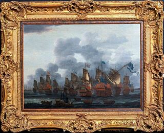 Large 17th Century Dutch Navy The Battle Of Texel 1673