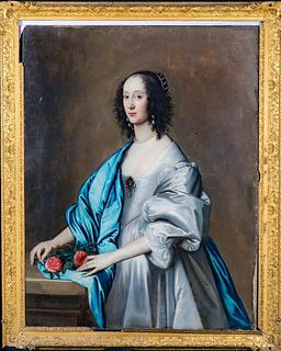 Huge 17th Century Portrait Of Queen Henrietta Maria Sir
