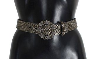 DOLCE & GABBANA Crystal Buckle Sequined Waist Belt