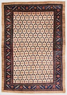 Antique West Persian Camel Field Rug: 4'7" x 6'4" (140 x 193 cm)