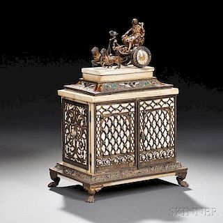 Silver, Gilt-metal, Enamel, and Ivory Table Casket