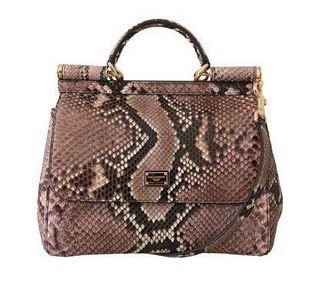 SICILY Pink Python Snakeskin Borse Handbag