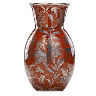 RICHARD GINORI Large vase, silver overlay