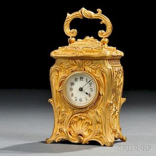 Miniature Gilt-bronze Mantel Clock