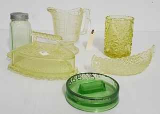 (6) Uranium/Vaseline Glass Pieces