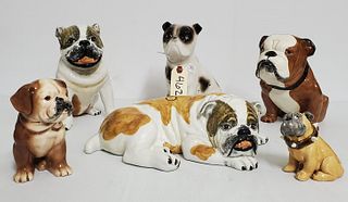 (6) Italian Porcelain Bulldog Figurines