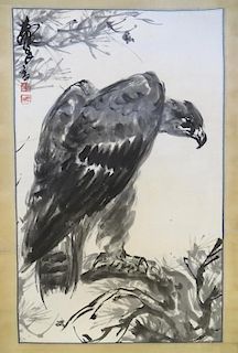 Chinese Watercolor Of A Vulture