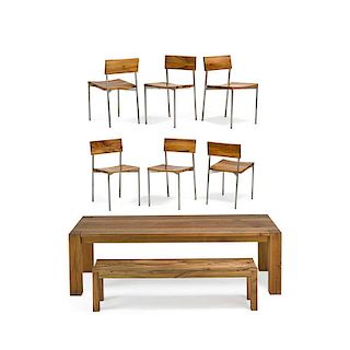 F. ASCHE; P. MAINZER Table, bench, and six chairs