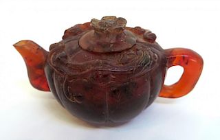 Small Amber Chinese Tea Pot