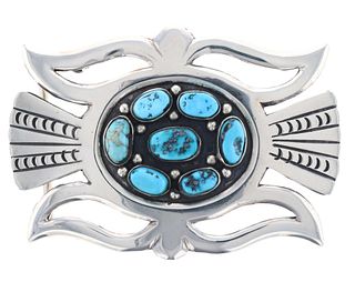 Armand American Horse Silver & Turquoise Buckle
