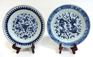Two Blue & White Chinese Plates