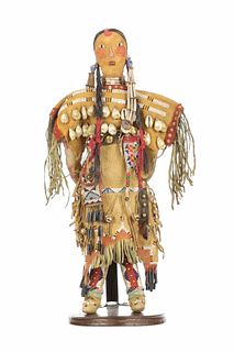 Comanche Beaded Hide Doll Anadarko, OK. c. 1930
