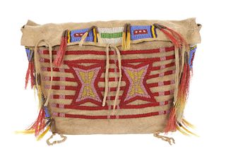 Cheyenne Beaded Tipi Bag Indian Reservation Era