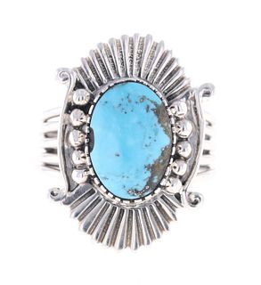 Navajo R. Begay Sterling Silver & Turquoise Ring