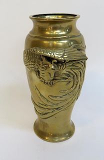 Bronze Vase With Rooster
