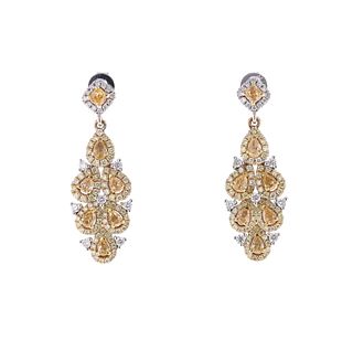 Elegant Fancy Brown Diamond 14k Gold Earrings