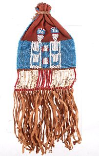 Blackfoot Quilled & Beaded Tobacco Bag 19th-20th