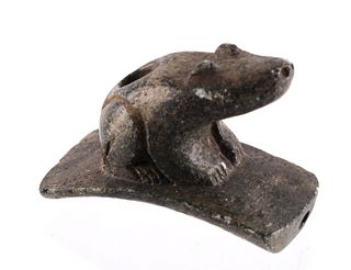 Hopewell Tradition Frog Effigy Pipe Bowl