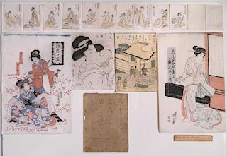 Assorted Japanese woodblock prints