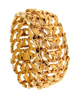 Retro Links Bracelet in solid 18k yellow gold