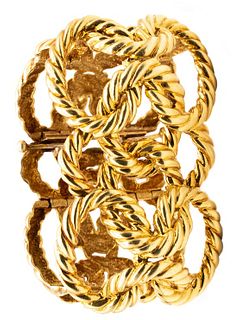 Van Cleef & Arpels Retro massive ropes 18k Gold Bracelet 