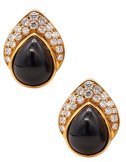 Tiffany & Co Diamonds & Onyx 18k Gold clips-earrings 