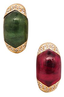 Bvlgari Roma Bi-color Tronchetto Earrings in 18 kt gold