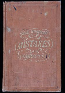 1856 Five Hundred Mistakes Corrected by Burgess