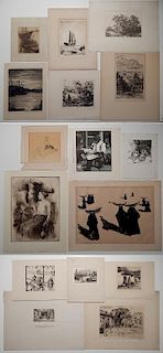 16 Assorted works on paper