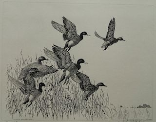 Richard E. Bishop etching and drypoint