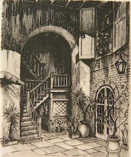 Morris Henry Hobbs etching and drypoint