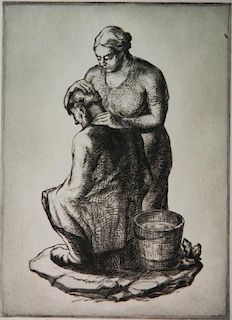 Richard Hood etching and drypoint
