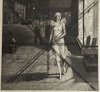 Martin Lewis drypoint and etching