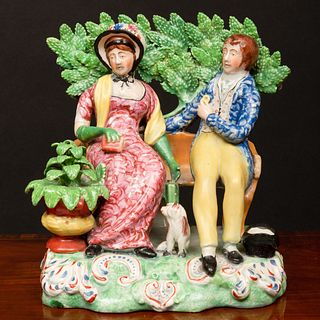Staffordshire Pottery Figure Group 'Persuasion'