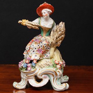 Bow Porcelain Figure Emblematic of Autumn