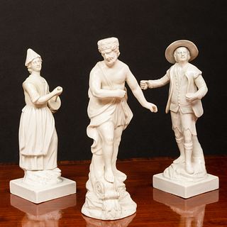 Three Staffordshire Pearl Glazed Earthenware Figures