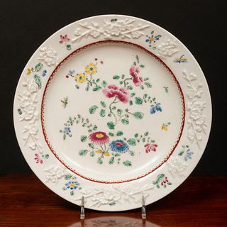 Pair of Bow Porcelain Famille Rose Plates