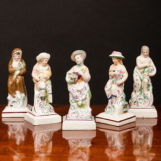 Set of Five Neale & Co. Figures Emblematic of the Seasons