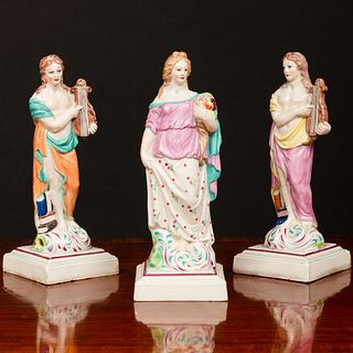 Group of Three Neale & Co. Pearl Glazed Earthenware Figures