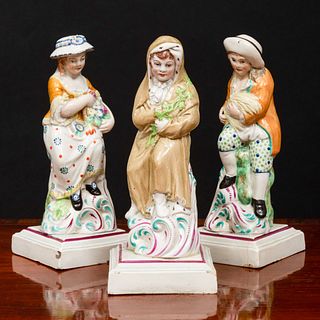 Three Neale & Co. Pottery Figures Emblematic of the Seasons