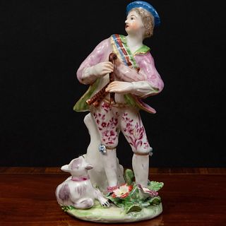 Bow Porcelain Figure of a Scottish Bagpiper