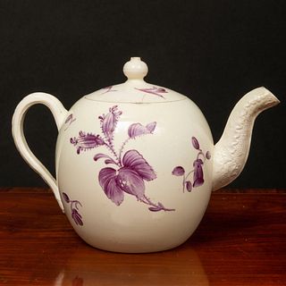 Wedgwood Enameled 'Queen's Ware' Ovoid Teapot and Cover