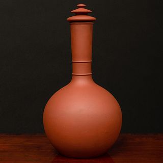 Böttger Stoneware Style Bottle Vase and Cover