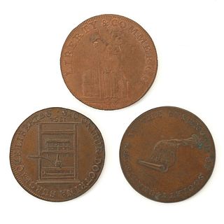Grp: 3 Early American coins - Kentucky, Franklin Press, Talbot, Allum, & Lee